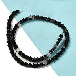 染色・加熱された天然黒瑪瑙ビーズ連売り  スター  6x5.5x2mm  穴：0.8mm  約75個/連  14.57インチ（37cm）&nbsp;G-G085-B42-02