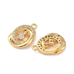 Brass Micro Pave Clear Cubic Zirconia Pendants&nbsp;KK-B160-25G