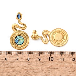 304 Stainless Steel Natural Paua Shell Stud Earrings&nbsp;EJEW-Z103-03G-01
