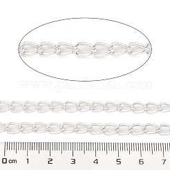 酸化アルミニウムカーブチェーン  溶接されていない  スプールで  銀  8.5x5x1mm  約164.04フィート（50m）/ロール&nbsp;CHA-D001-09S