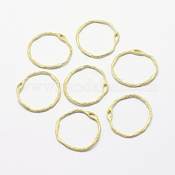 真鍮チャーム  鉛フリー＆カドミウムフリー＆ニッケルフリー  リング  生（メッキなし）  20x21x1mm  穴：1x2mm&nbsp;LS-KK-E716-056C-RS