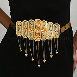 Bohemian Style Alloy Coin Link Chain Flower Body Belly Chains with Heart Tassel for Women&nbsp;WL4695