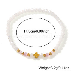 Round Cat Eye & Glass Beaded Stretch Bracelets&nbsp;XO2453