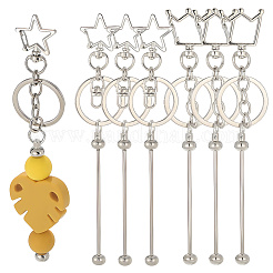 10Pcs Iron Bar Beadable Keychain&nbsp;KEYC-SC0001-77