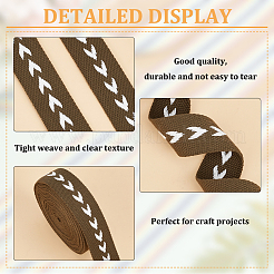 5 Yards Polycotton Jacquard Arrow Ribbon&nbsp;OCOR-WH0078-170B