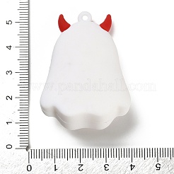 ハロウィン PVC プラスチックペンダント  ゴースト  46x34.5x20.5mm  穴：2mm&nbsp;FIND-I069-01F