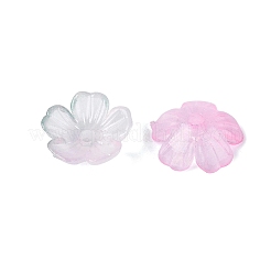 透明プラスチックビーズキャップ  5  - 花びらの花  ツートン  ミディアムアクアマリン  10.5x10.5x4mm  穴：1.6mm  約3846個/500g&nbsp;KY-Q005-02A-11