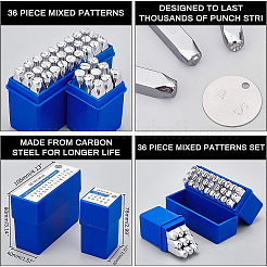 Iron Metal Stamps Set&nbsp;AJEW-BC0005-92