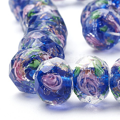 Handmade Gold Sand Lampwork Beads Strands&nbsp;LAMP-R141-12mm-01