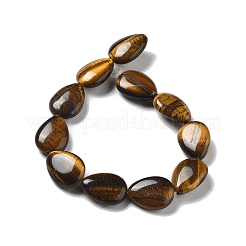 天然石タイガーアイビーズ連売り  フラットティアドロップ  17.5~18x13~13.5x6mm  穴：1.2~1.4mm  約11個/連  7.56''（19.2センチメートル）&nbsp;G-P528-L08-01