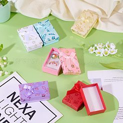 厚紙ジュエリーセット梱包箱  内部のスポンジ  リング用  小さな時計  ネックレス  イヤリング  ブレスレット  長方形  淡黄色  8x5x2.5cm&nbsp;CON-TAC0008-04F