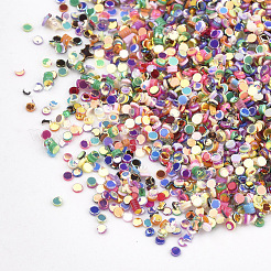 装飾アクセサリー  ポリ塩化ビニールのプラスチック製のスパンコール/スパンコールビーズ  フラットラウンド  ミックスカラー  1x0.2mm  約200000個/500g&nbsp;PVC-T001-12