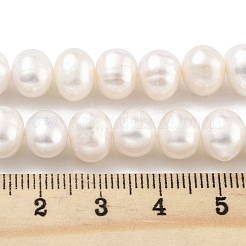 天然養殖淡水パールビーズ連売り  ポテト  アンティークホワイト  8~9mm  穴：0.6mm  約22~23個/連  6.50インチ（16.5cm）&nbsp;PEAR-C003-16C