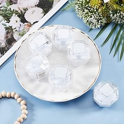 透明なプラスチックリングボックス  アクセサリー箱  ホワイト  3.8x3.8x3.8cm&nbsp;OBOX-CA0001-001B
