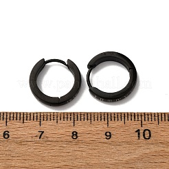 304ステンレススチールフープピアス  316ステンレス鋼  イオンプレーティング（ip）  ブラック  16x3mm&nbsp;EJEW-D331-05B
