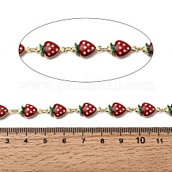 Brass Enamel Strawberry Link Chains&nbsp;CHC-L055-01G