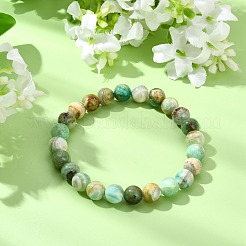 Natural Green Line Jasper Beads Stretch Bracelets for Women Men&nbsp;BJEW-JB13833