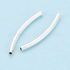 925 スターリングシルバー カーブ チューブ ビーズ  銀  20x1.5mm  穴：0.9mm&nbsp;STER-N016-124S