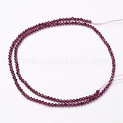 天然石ガーネットビーズ連売り  グレードAA  多面カット  ラウンド  4mm  穴：1mm  約93個/連  15.5インチ&nbsp;G-P213-37-4mm