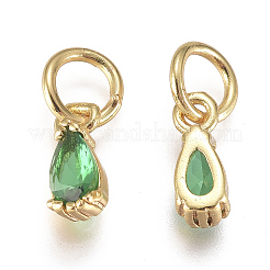 Brass Micro Pave Cubic Zirconia Charms&nbsp;ZIRC-F111-04G-08