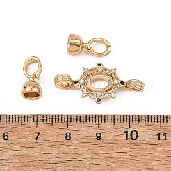 シェグレース フラワー ブラス マイクロパヴェ クリアキュービックジルコニア フォールドオーバークラスプ  鉛フリー＆カドミウムフリー＆ニッケルフリー  18KGP本金メッキ  33mm&nbsp;XGRQ58041-783G-1