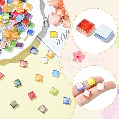 240Pcs 12 Colors Rainbow Iridescent Glass Cabochons&nbsp;DIY-CJ0003-10