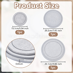珪藻土フラワーポットパッド 3個 3スタイル  フラットラウンド  グレー  151~251x8.5mm  1個/スタイル&nbsp;DIY-OC0014-84A
