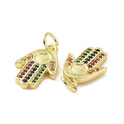 Brass Micro Pave Colorful Cubic Zirconia Pendant Cabochon Settings&nbsp;KK-E068-VF086