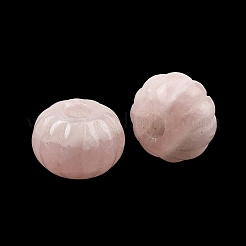 天然ローズクォーツ彫刻ビーズ  大きな穴カボチャビーズ  25x17~18mm  穴：7mm&nbsp;GG-CBA02C4-07A