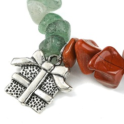 Natural Red Jasper & Green Aventurine & Glass Chips Beaded Stretch Bracelet&nbsp;BJEW-JB09499