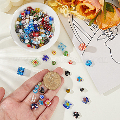 170Pcs 7 Styles Handmade Millefiori Glass Beads&nbsp;LK-PA0001-01