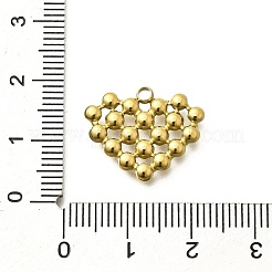 イオンプレーティング（IP）304ステンレスペンダント  ゴールドカラー  ハート  15.5x19x3mm  穴：2mm&nbsp;STAS-C115-01D-G