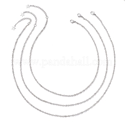 304 Stainless Steel Singapore Chain 3 Layer Necklaces for Women&nbsp;NJEW-JN05479