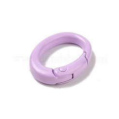 スプレー塗装された合金スプリングゲートリング  オーバル  スミレ  19.5x15x4.5mm&nbsp;AJEW-C035-01B