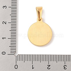 304ステンレスペンダント  エナメル  陰陽のチャームが付いたフラットラウンド  ゴールドカラー  18.5x15.5x2.5mm  穴：3.5x6.5mm&nbsp;STAS-S001-01G-B