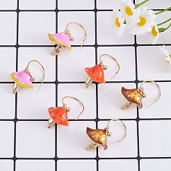 Enamel Mushroom Dangle Stud Earrings&nbsp;JE987D