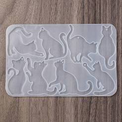 猫の形の DIY ペンダントシリコンモールド  レジン型  UVレジン用  エポキシ樹脂ジュエリー作り  ホワイト  91x139x4mm  穴：2mm  内径：41~55x21~55mm&nbsp;DIY-A061-05