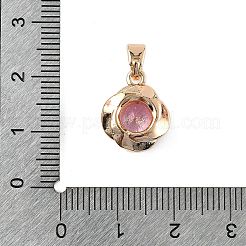 Brass Pave Cubic Zirconia Pendants&nbsp;KK-E795-26KCG-01