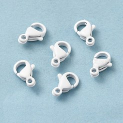 スプレー塗装された304ステンレススチールのロブスタークロウ留め金  ホワイト  9.5x6x3mm  穴：1.2mm&nbsp;LS-STAS-R120-01A-01