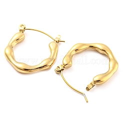 Wave Ring 304 Stainless Steel Hoop Earrings for Women&nbsp;EJEW-C067-11G