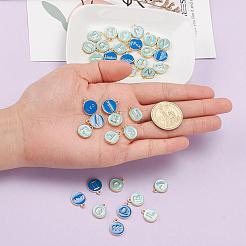 2 Sets 2 Styles Golden Plated Alloy Enamel Charms&nbsp;ENAM-YW0001-28C