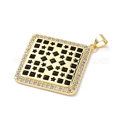 Brass Micro Pave Cubic Zirconia Resin Pendants&nbsp;KK-L239-047G-B