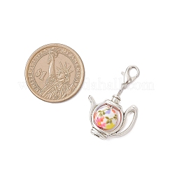 アクリルペンダントの装飾  合金の留め金付き  ティーポット  アンティークシルバー＆プラチナ  36mm&nbsp;HJEW-JM04219
