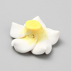 手作り樹脂粘土ビーズ  花  きいろ  10~11x25~26x25~26mm  穴：1.5mm&nbsp;CLAY-WH20006-01C-07