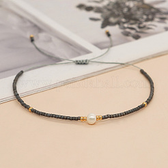 Adjustable Glass Seed Bead Braided Bead Bracelets for Women&nbsp;VT9382-14