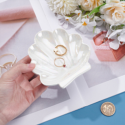 Shell Shape Ceramics Jewelry Plate&nbsp;AJEW-WH0606-41A