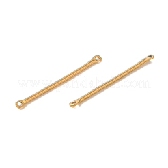 イオンプレーティング（IP）304ステンレススチールコネクタチャーム  バーリンク  18KGP本金メッキ  25x2x1mm  穴：1mm&nbsp;X-STAS-Q323-04F-G
