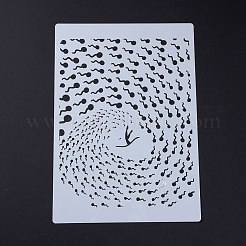 ペットの描画ステンシル  紙、壁、布、床、家具、キャンバス、木材用の再利用可能なステンシル。  人間の模様を持つ矩形  ホワイト  29.7x21x0.01cm&nbsp;DIY-C036-03
