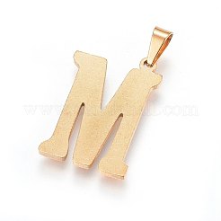 304ステンレススチールペンダントとスタッドピアスジュエリーセット  アルファベット  文字.m  20~23x13~19x1.5mm  穴：6x3mm  6~10x6~9x1mm  ピン：0.8mm&nbsp;SJEW-P099-13G