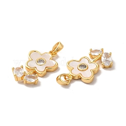 Brass Cubic Zirconia Pendants&nbsp;KK-M243-37G